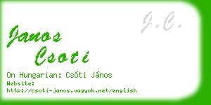 janos csoti business card